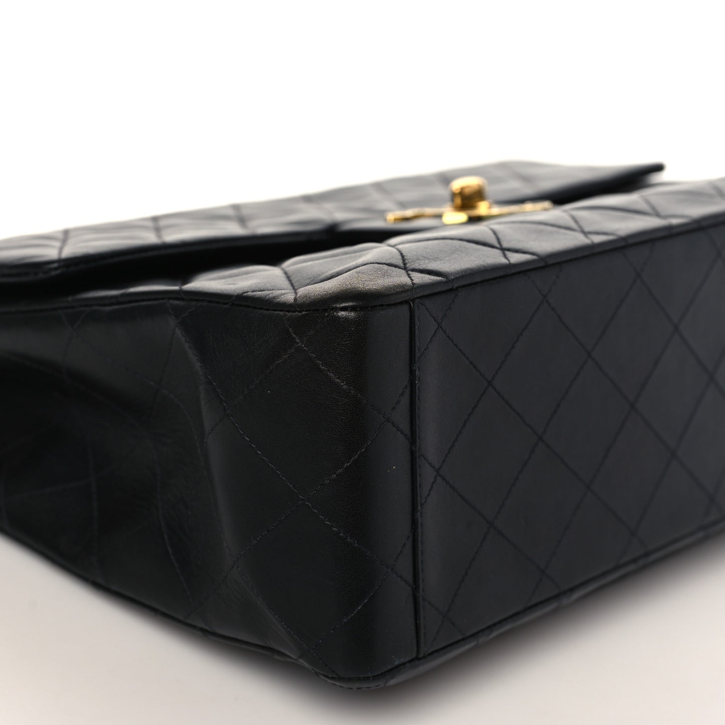 Lambskin Quilted XL Jumbo Single Flap Black