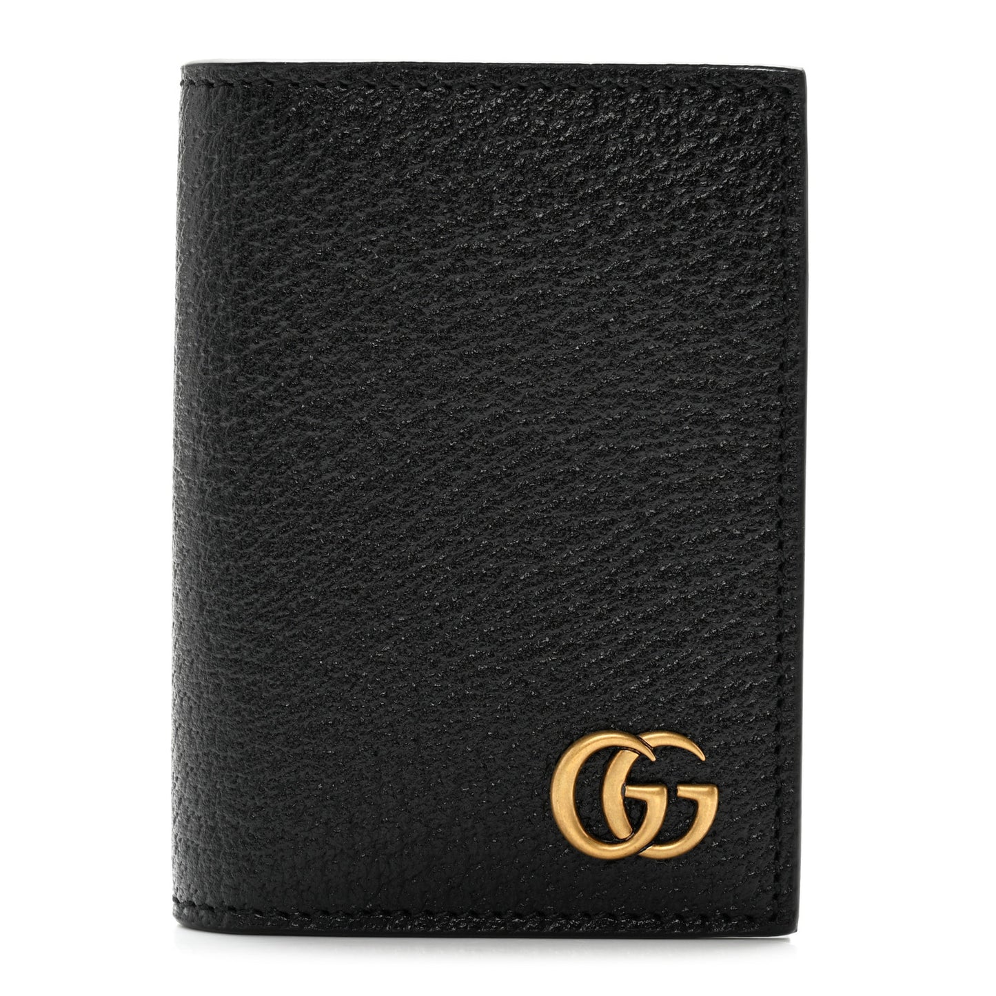 Calfskin Boar Effect GG Marmont Card Case Black