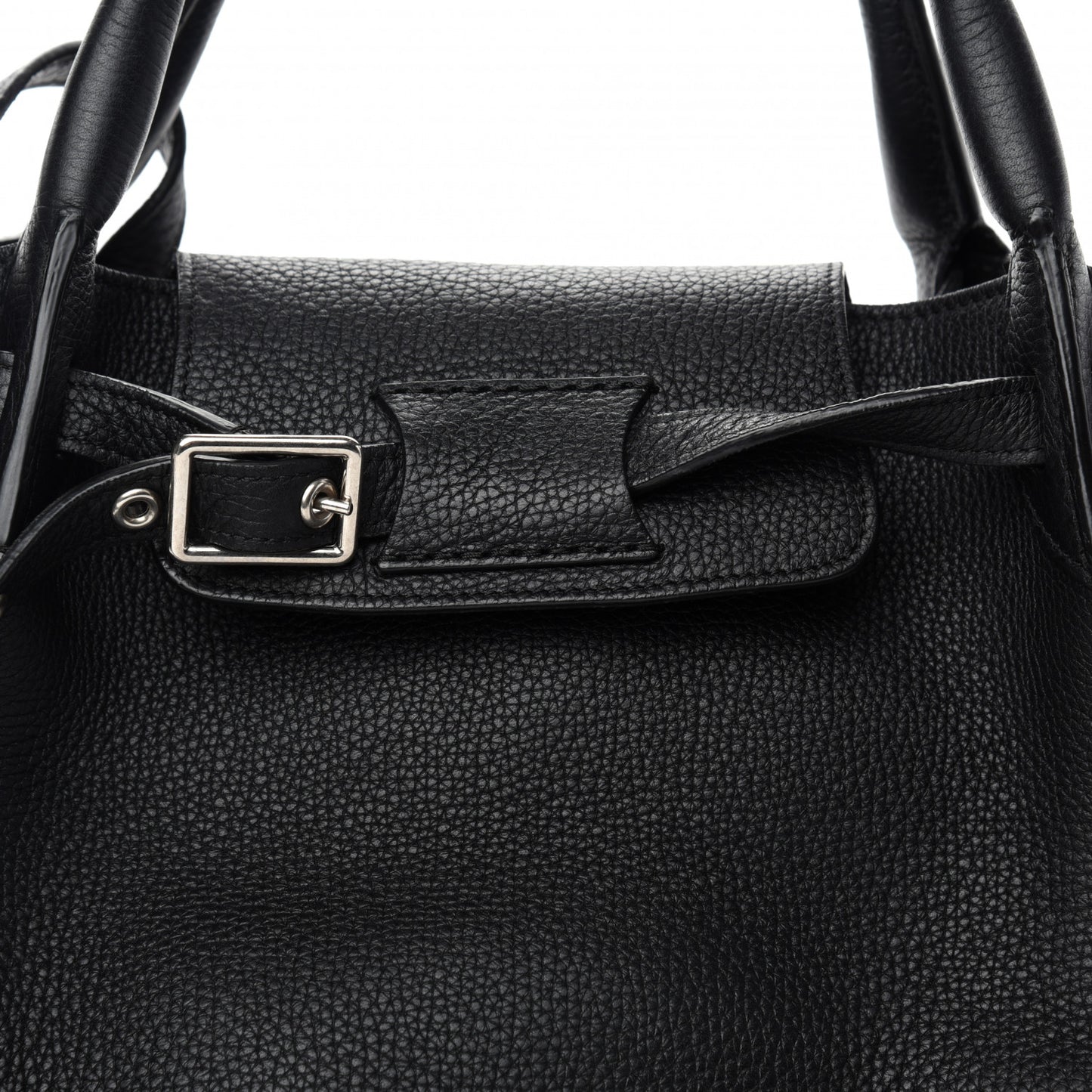 Supple Grained Calfskin Small Big Bag Black