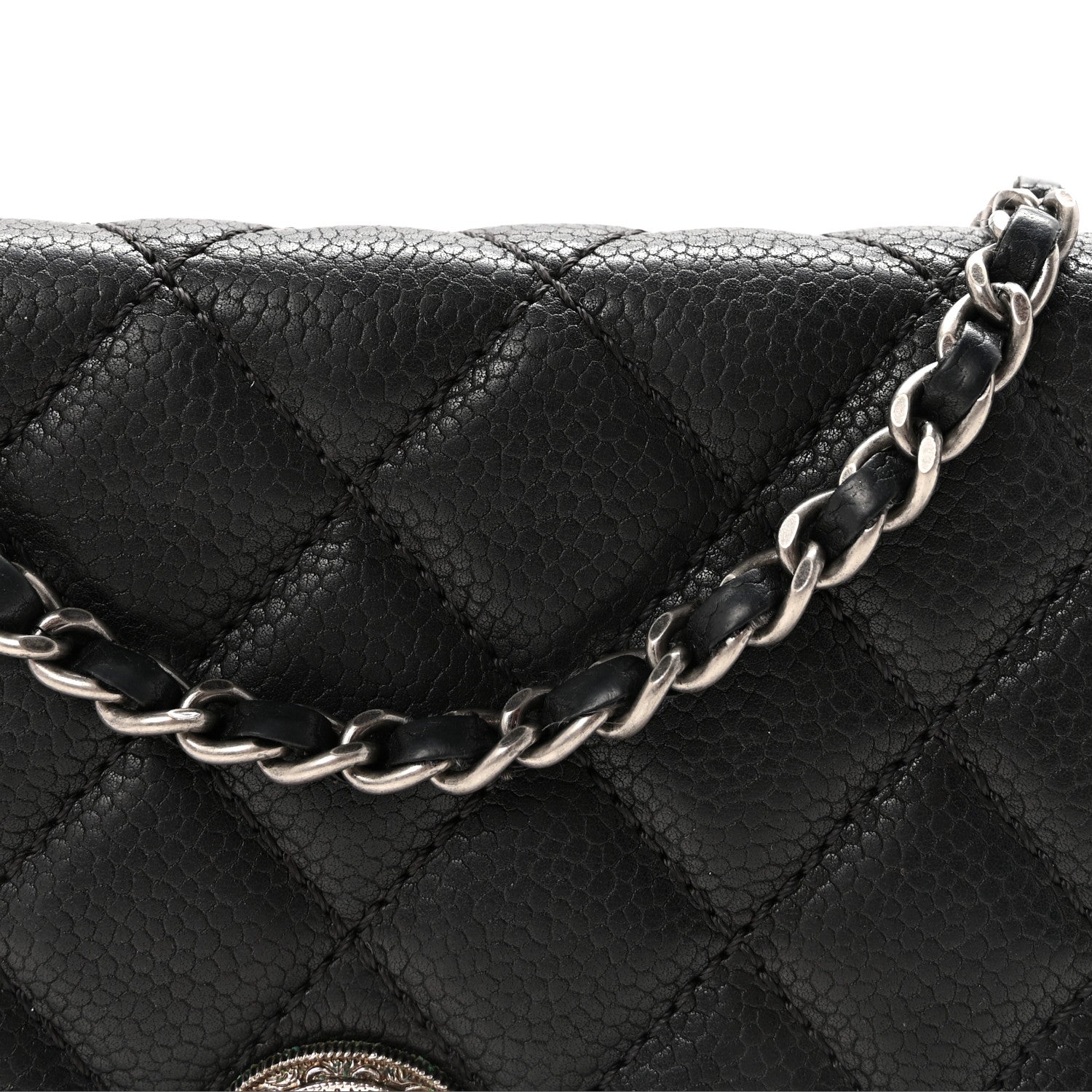 Chanel Caviar Quilted Paris Dallas Wallet on Chain WOC Black 9 of 11