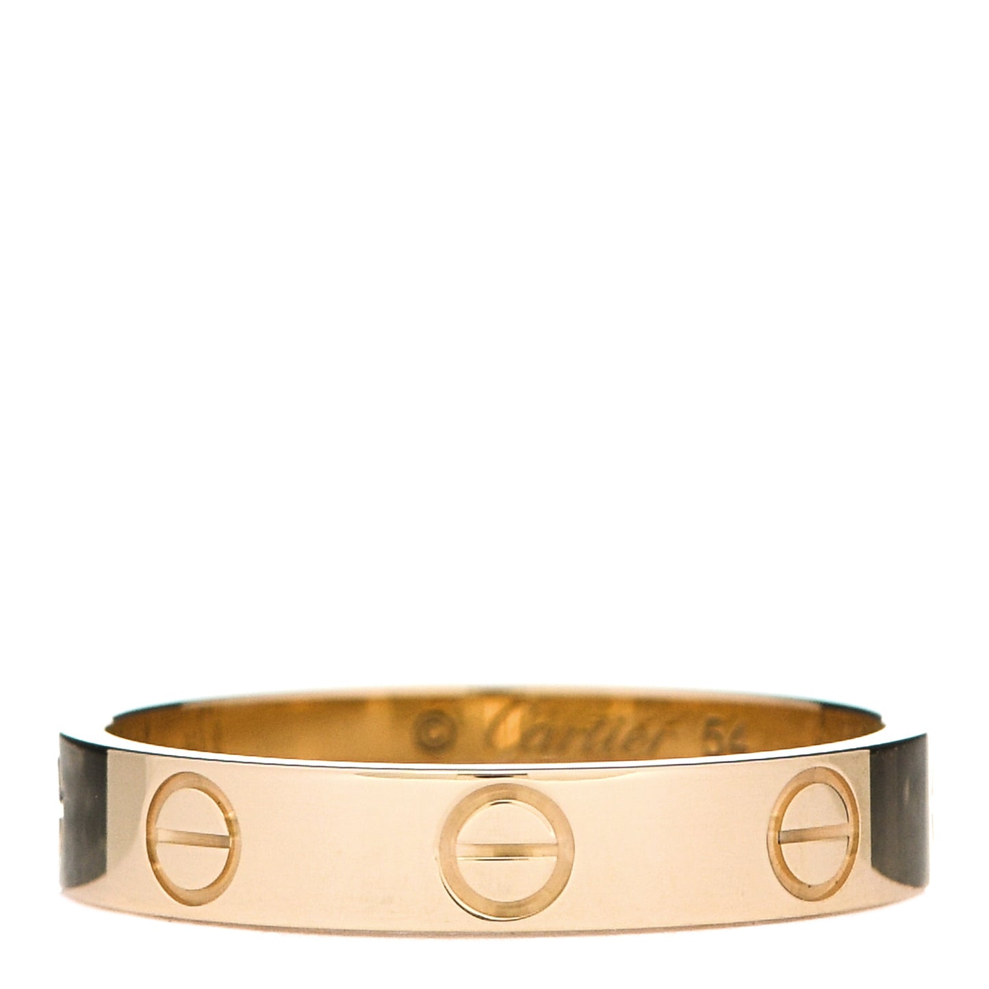 18K Yellow Gold 3.5mm LOVE Wedding Band Ring 54 6.75
