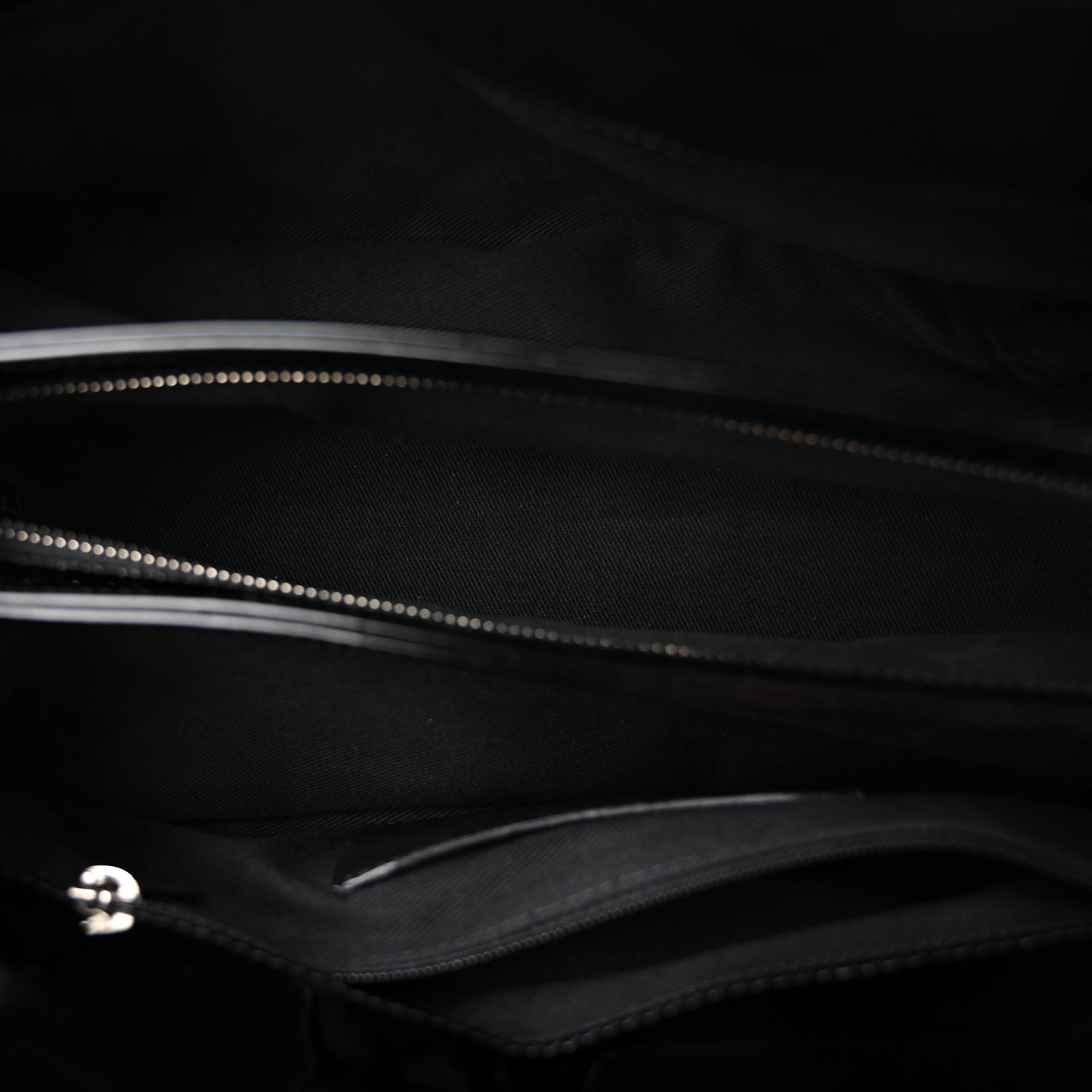 Patent Quilted Medium Just Mademoiselle Bowling Bag Black