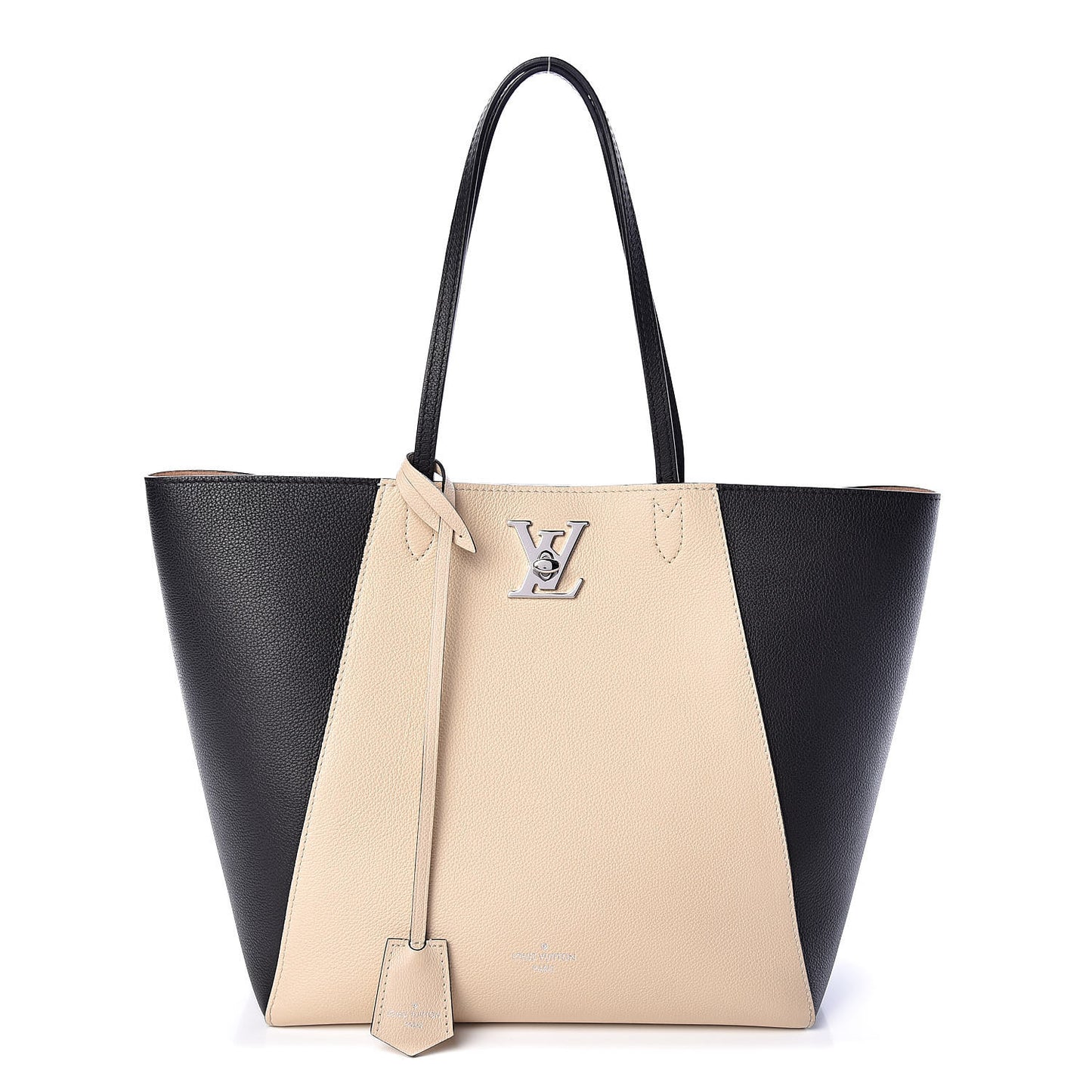 Calfskin Lockme Cabas Vanille Black