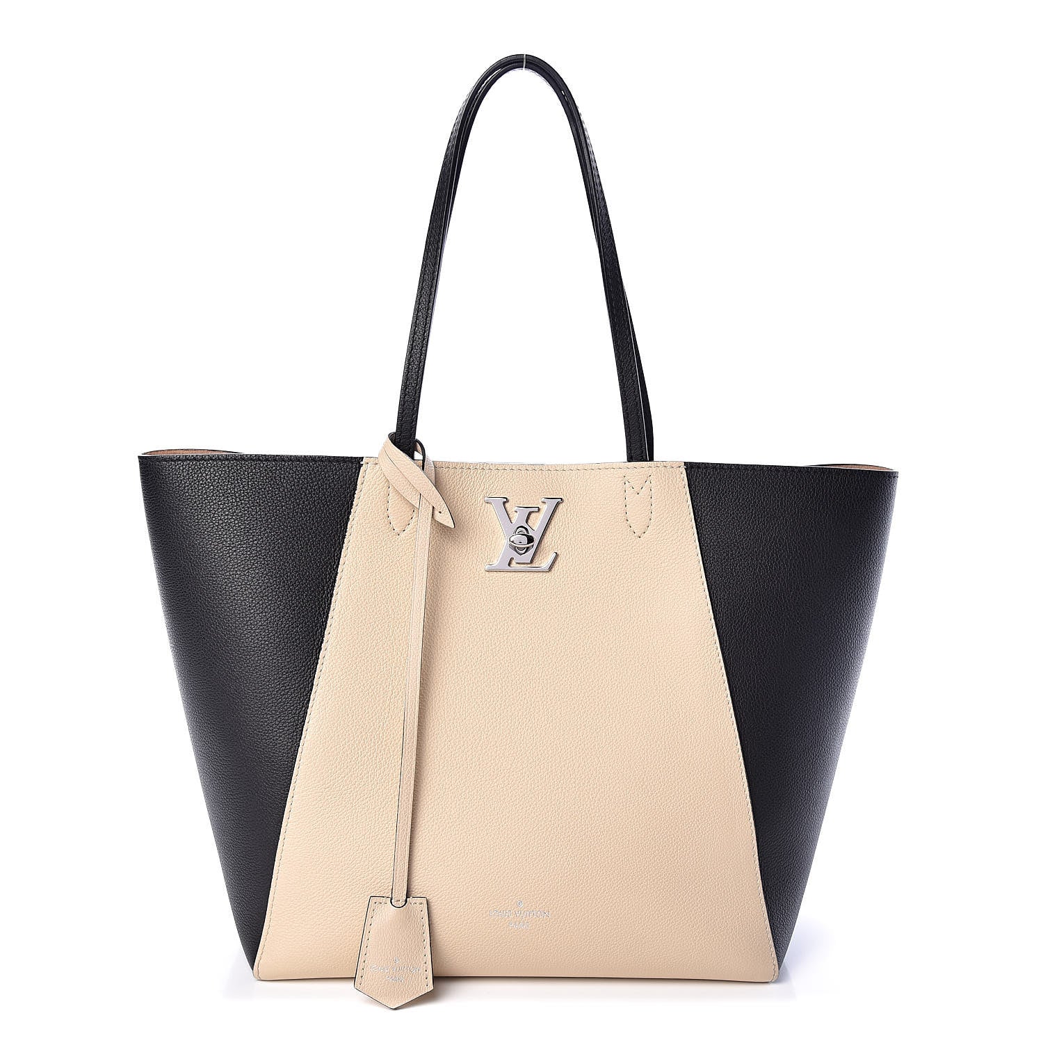 Louis Vuitton Calfskin Lockme Cabas Vanille Black 1 of 9