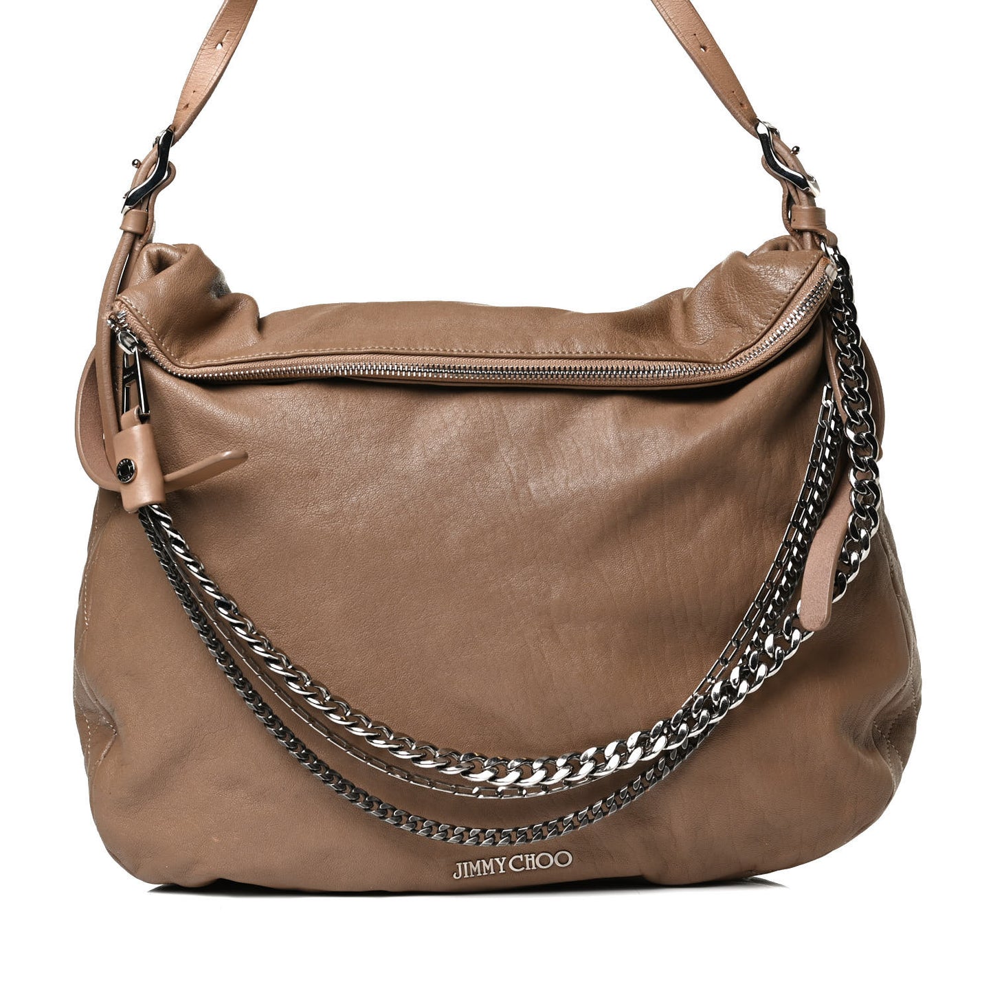 Lambskin Biker Hobo Beige