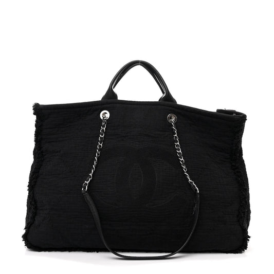 Canvas Extra Large Double Face Shopping Tote Black