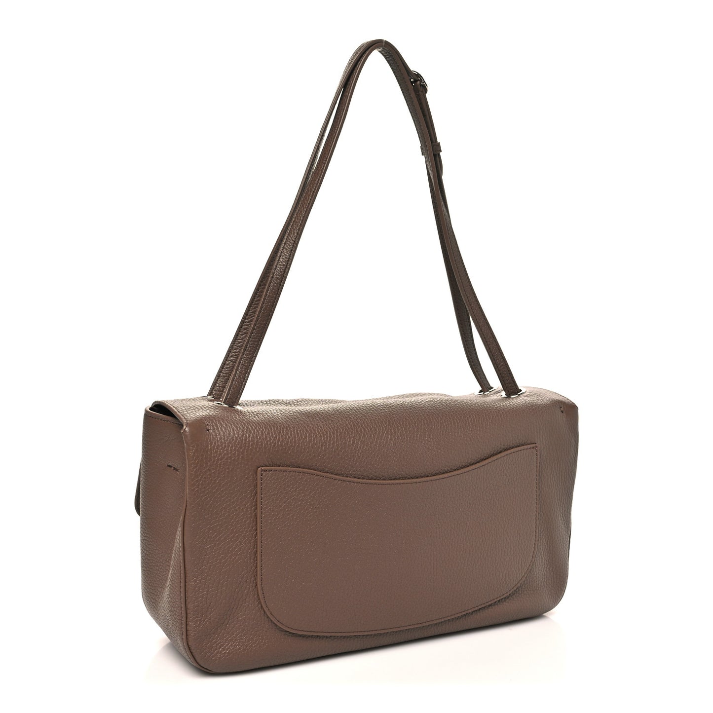 Grained Calfskin Small Souplissimo Maxi Flap Light Brown