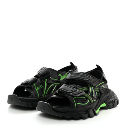 Balenciaga Rubber Neoprene Bi-Color Womens Track Sandals 37 Black Fluo Green 3 of 10