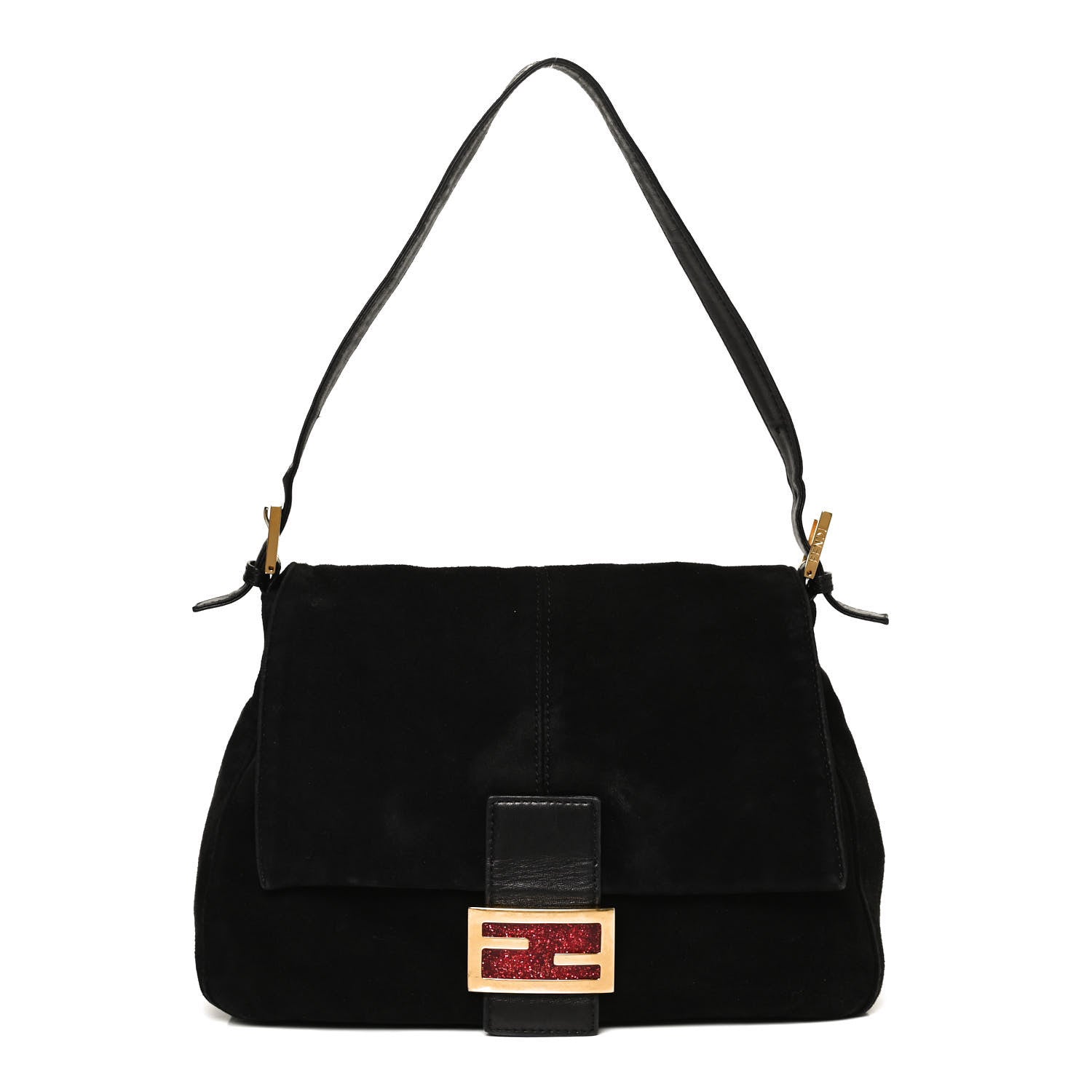 Fendi Suede Calfskin Mama Baguette Black 1 of 10