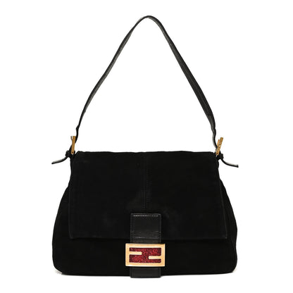Fendi Suede Calfskin Mama Baguette Black 1 of 10