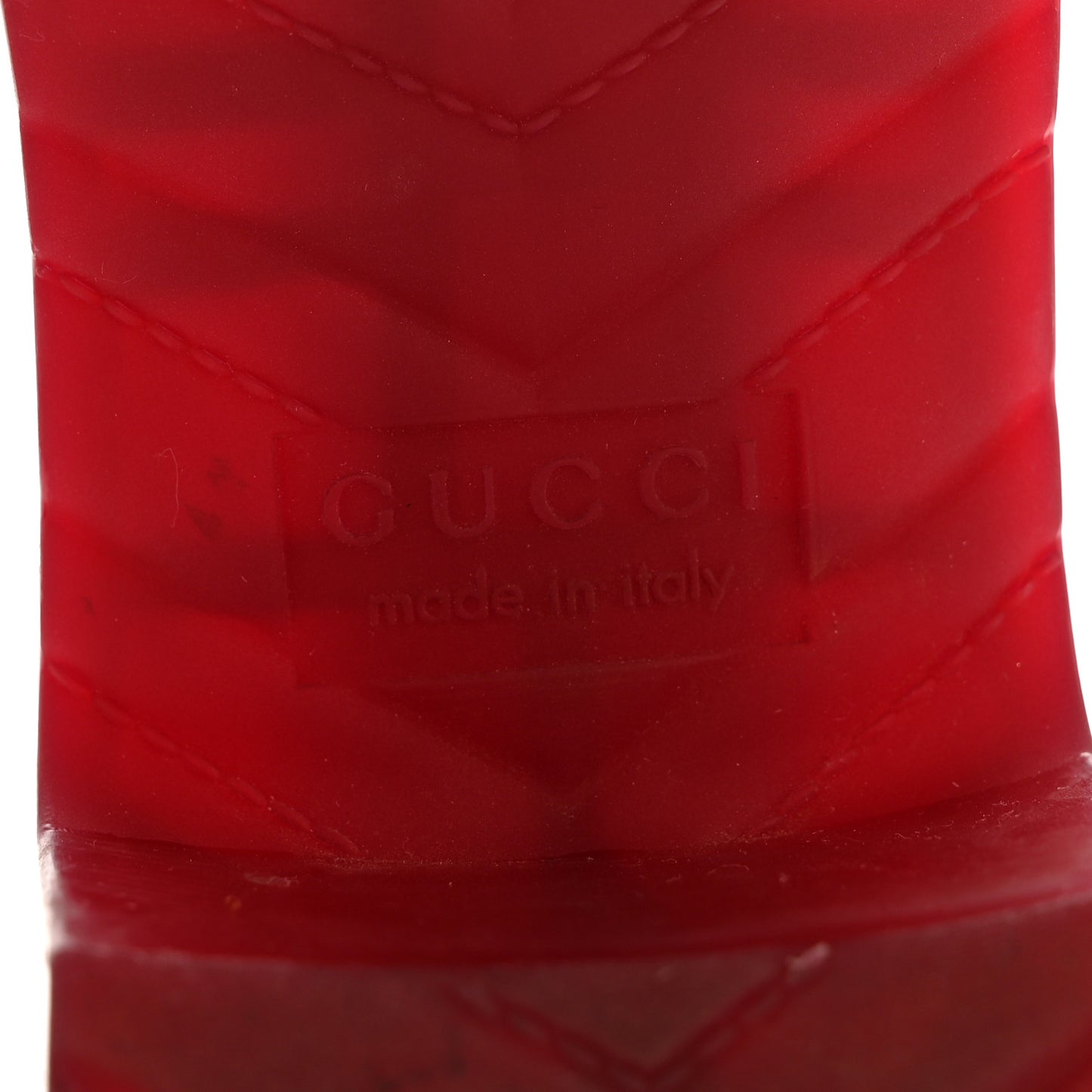 Rubber Gucci Logo Womens Platform 20/60mm Slide Sandals 38 Transparent Hibiscus Red