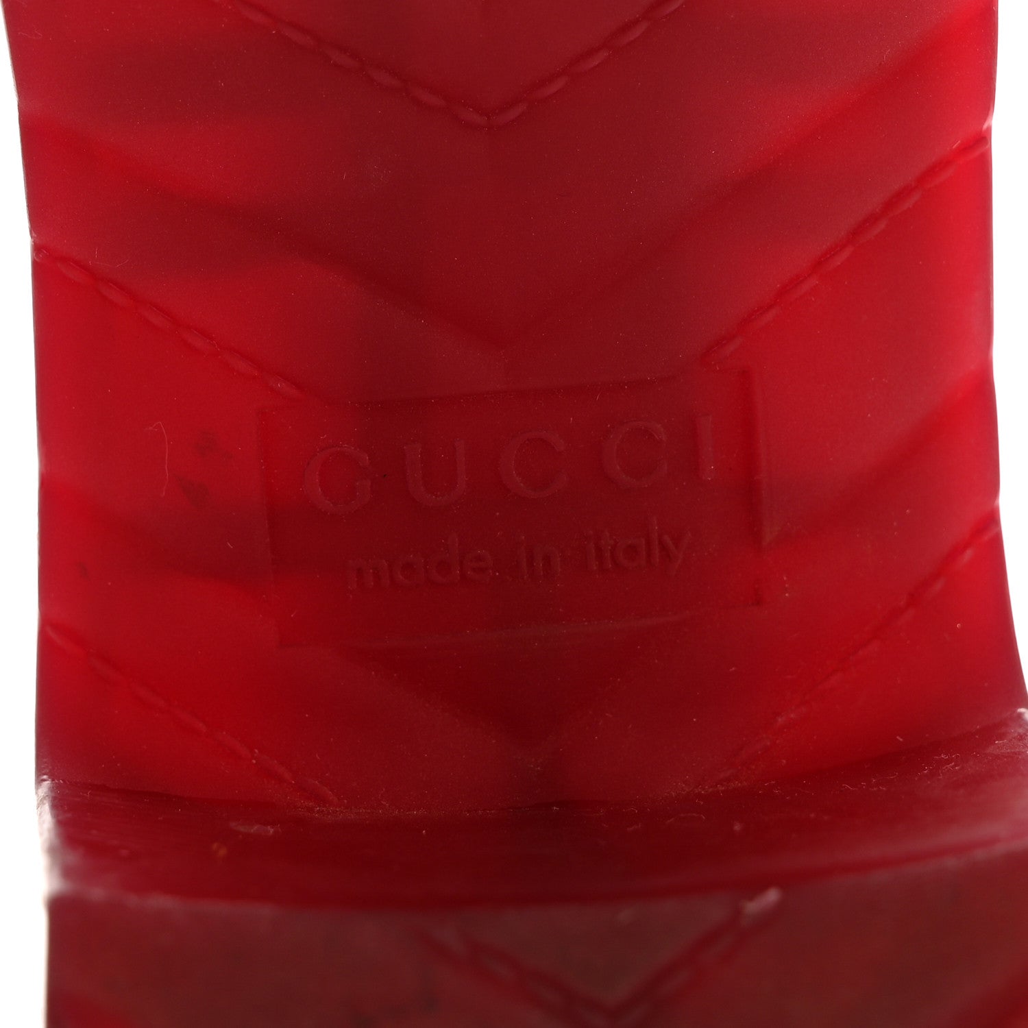 Gucci Rubber Gucci Logo Womens Platform 20/60mm Slide Sandals 38 Transparent Hibiscus Red 7 of 12