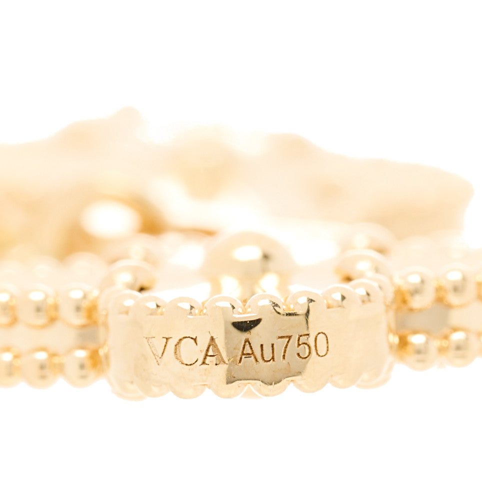 18K Yellow Gold 5 Motifs Guilloche Vintage Alhambra Bracelet
