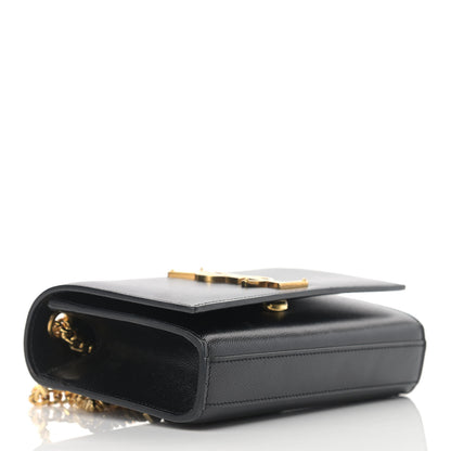 Saint Laurent Grain De Poudre Small Monogram Kate Satchel Black 3 of 10