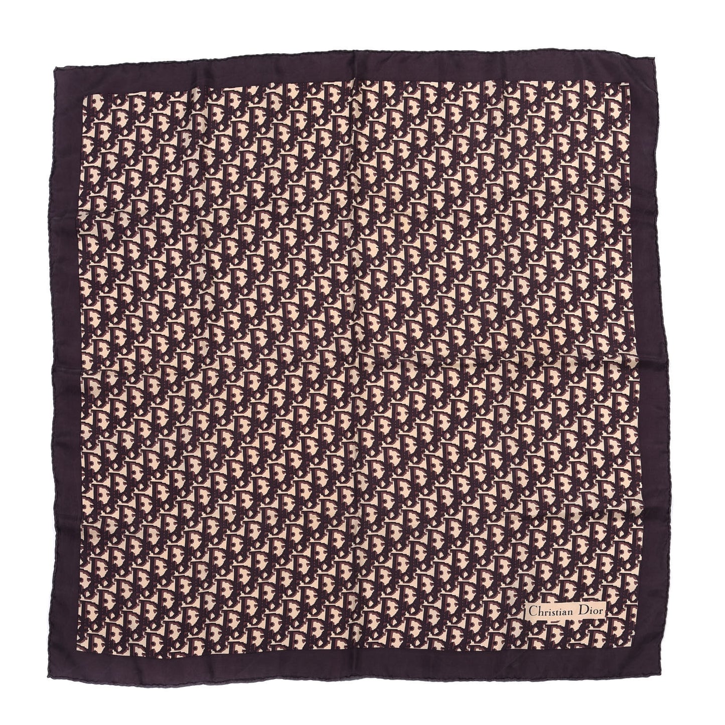 Silk Monogram Scarf Brown