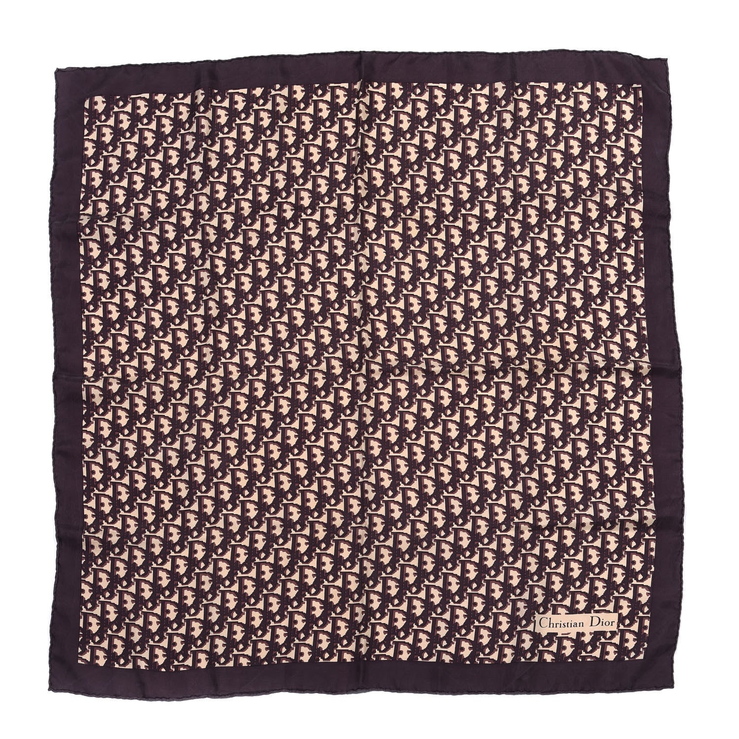 Christian Dior Silk Monogram Scarf Brown 1 of 3