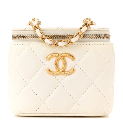 Chanel Lambskin Quilted CC Mini Vanity Case With Chain White 1 of 11
