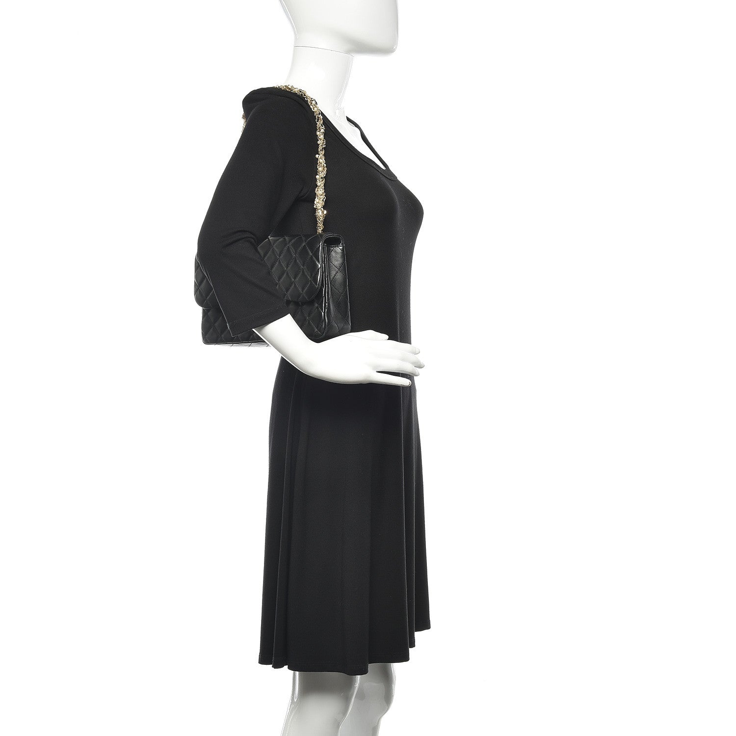 Chanel Lambskin Quilted Medium Westminster Pearl Flap Black 2 of 13