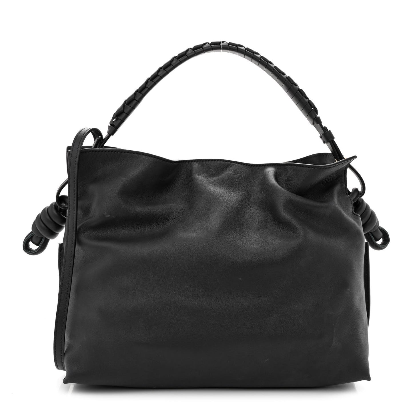 Calfskin Flamenco Knot Bag Black