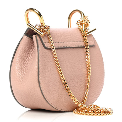 Chloe Grained Lambskin Mini Drew Shoulder Bag Cement Pink 3 of 14