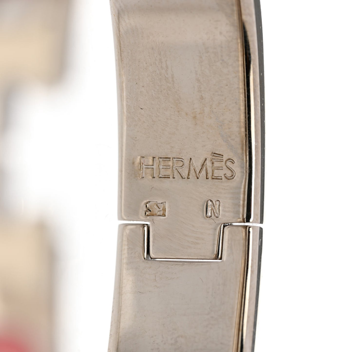 Enamel Narrow Clic Clac H Bracelet GM Rose Velours White