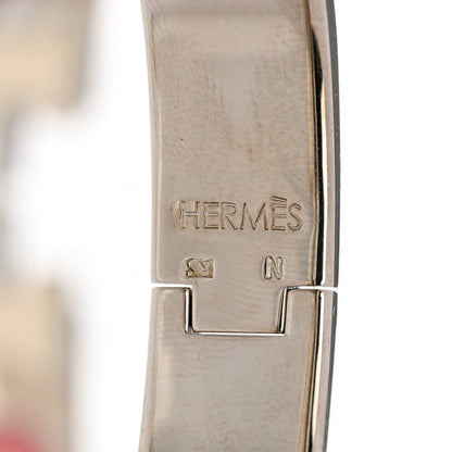 Hermes Enamel Narrow Clic Clac H Bracelet GM Rose Velours White 4 of 5