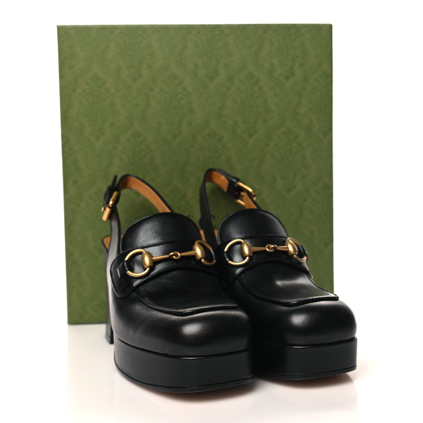Quentin Granada Kid Horsebit Slingbacks Pumps 37 Black