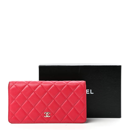 Chanel Lambskin Quilted Yen Wallet Fuchsia 9 of 9