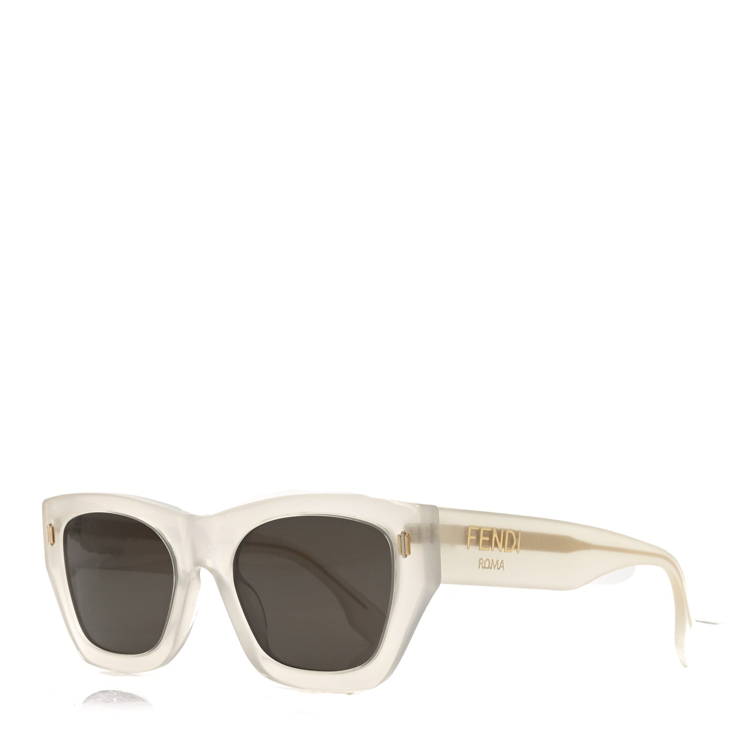 Acetate Fendi Roma Square Sunglasses FE40100I White