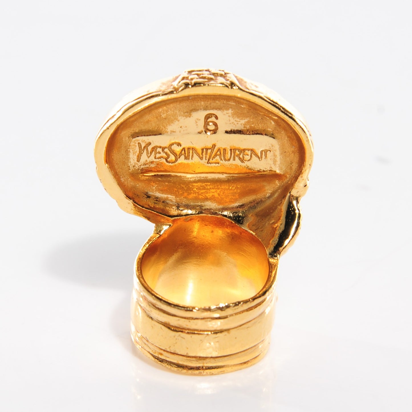 Glass Cabochon Arty Ovale Ring 6 Gold Turquoise