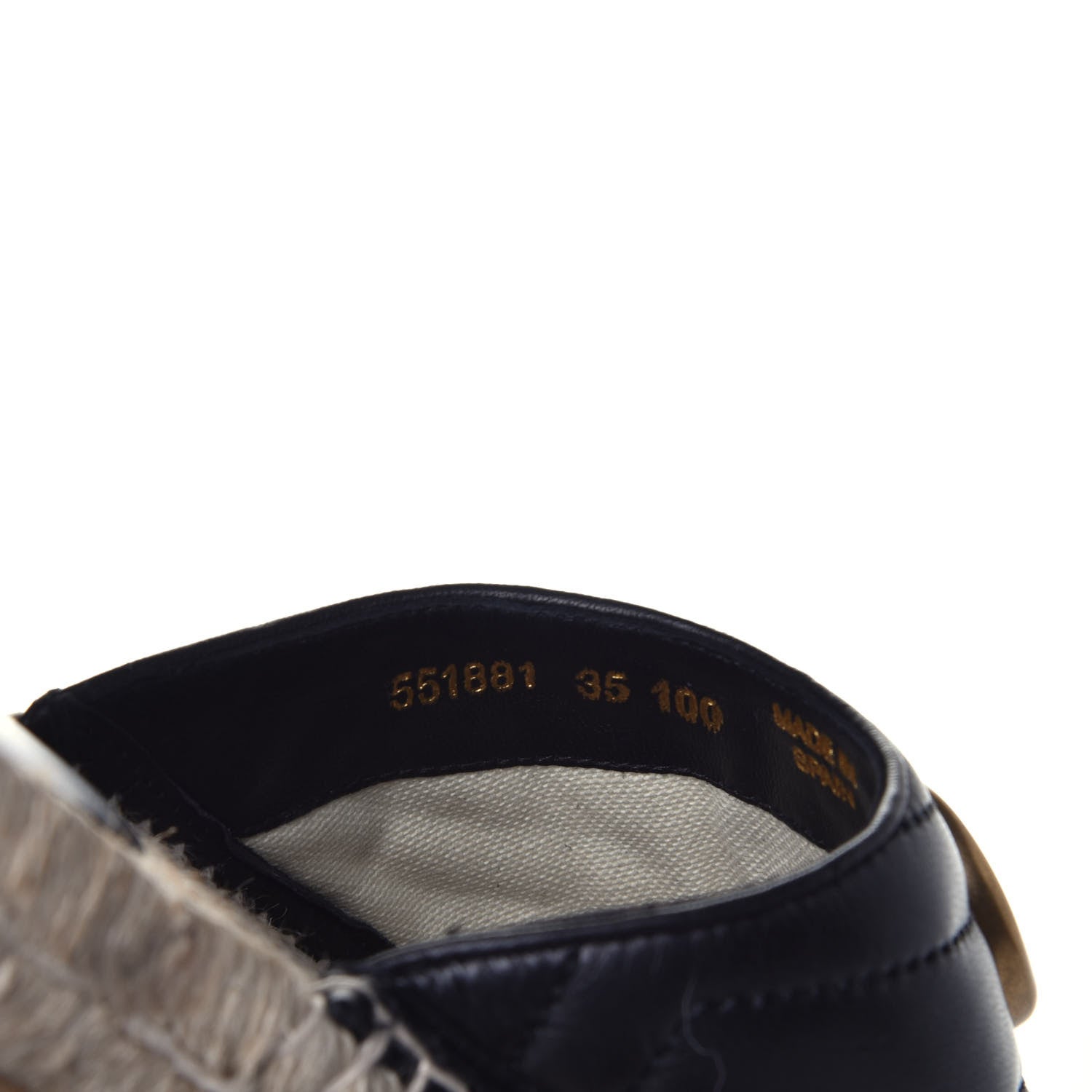 Gucci Nappa Matelasse GG Marmont Espadrille Slippers 35 Black 8 of 9