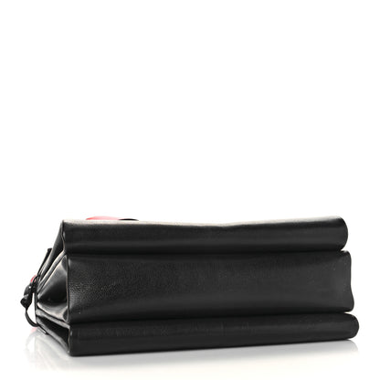 Valentino Garavani Smooth Calfskin Medium Vring Shoulder Bag Rouge Pur Cerise Black 4 of 10