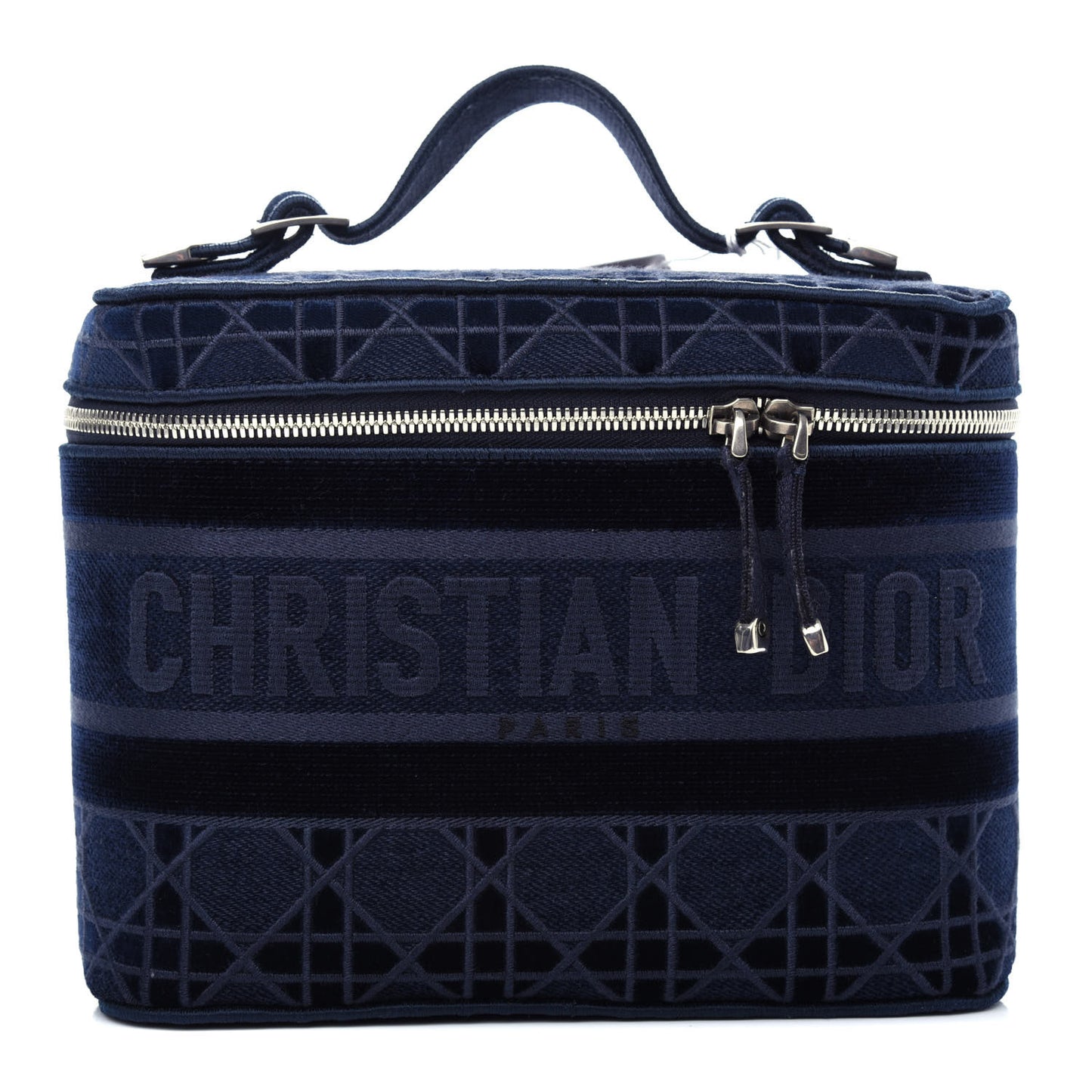 Velvet Cannage Diortravel Vanity Case Blue