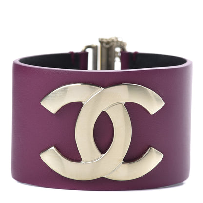 Chanel Calfskin CC Wide Cuff M Dark Pink 1 of 7