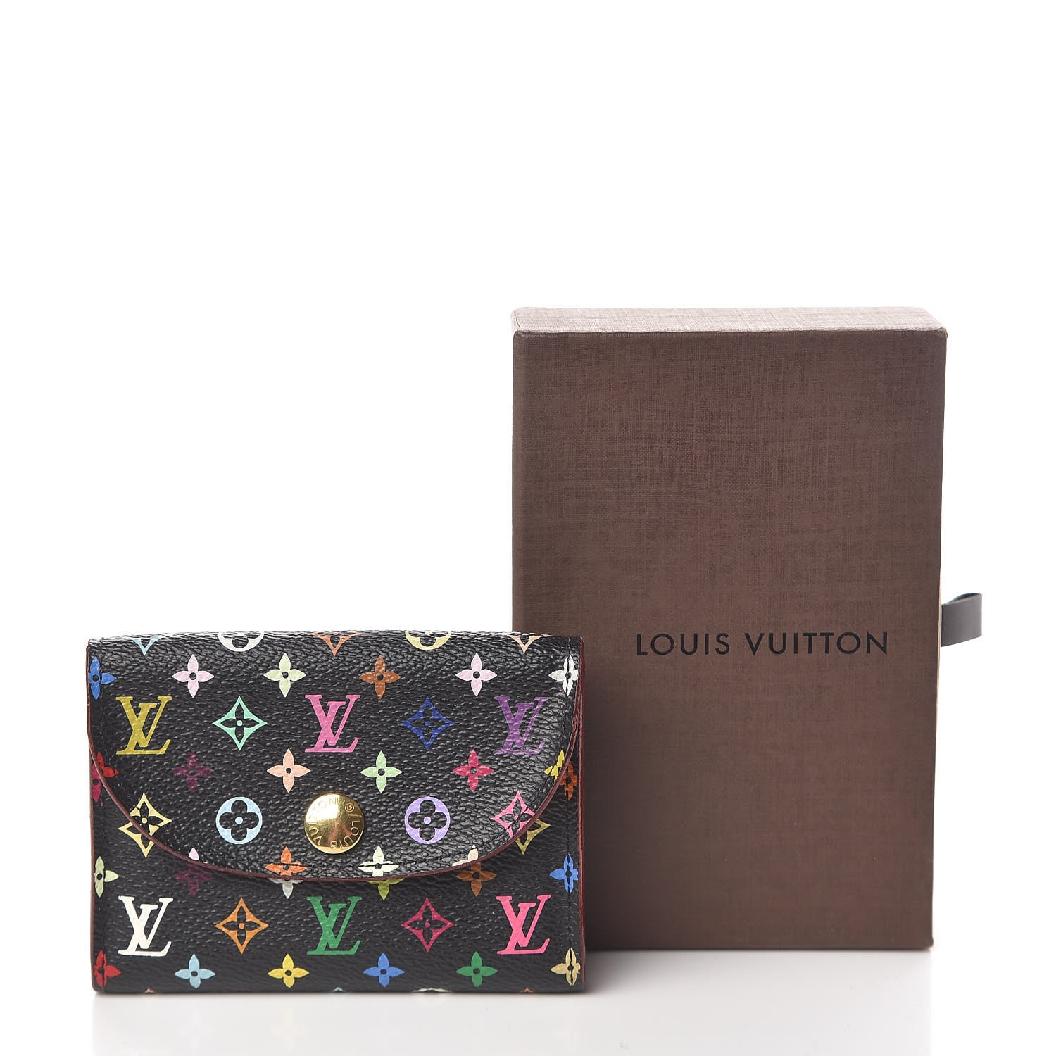 Louis Vuitton Monogram Multicolor Business Card Holder Black Grenade 7 of 7