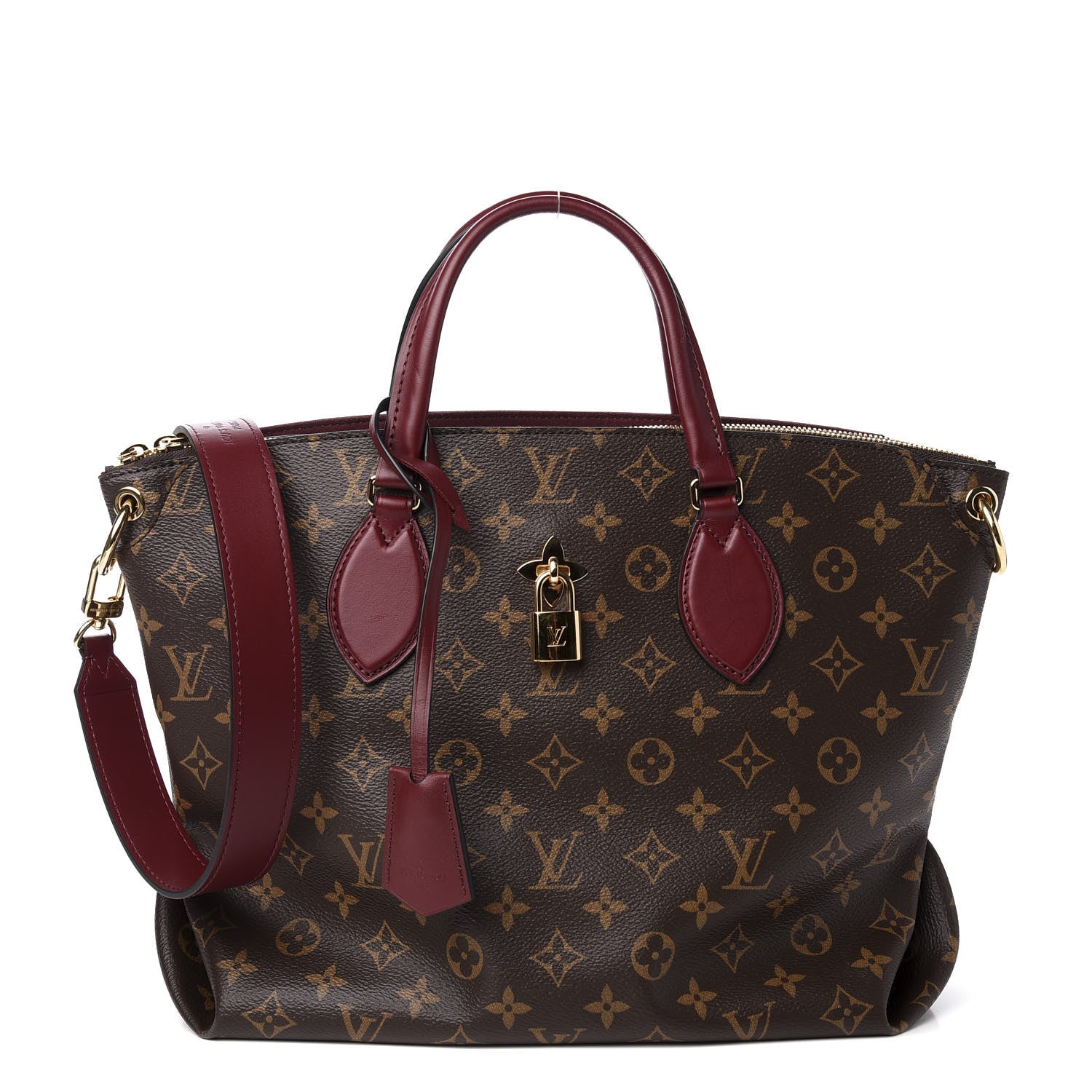 Louis Vuitton Monogram Flower Zipped Tote MM Bordeaux 1 of 12