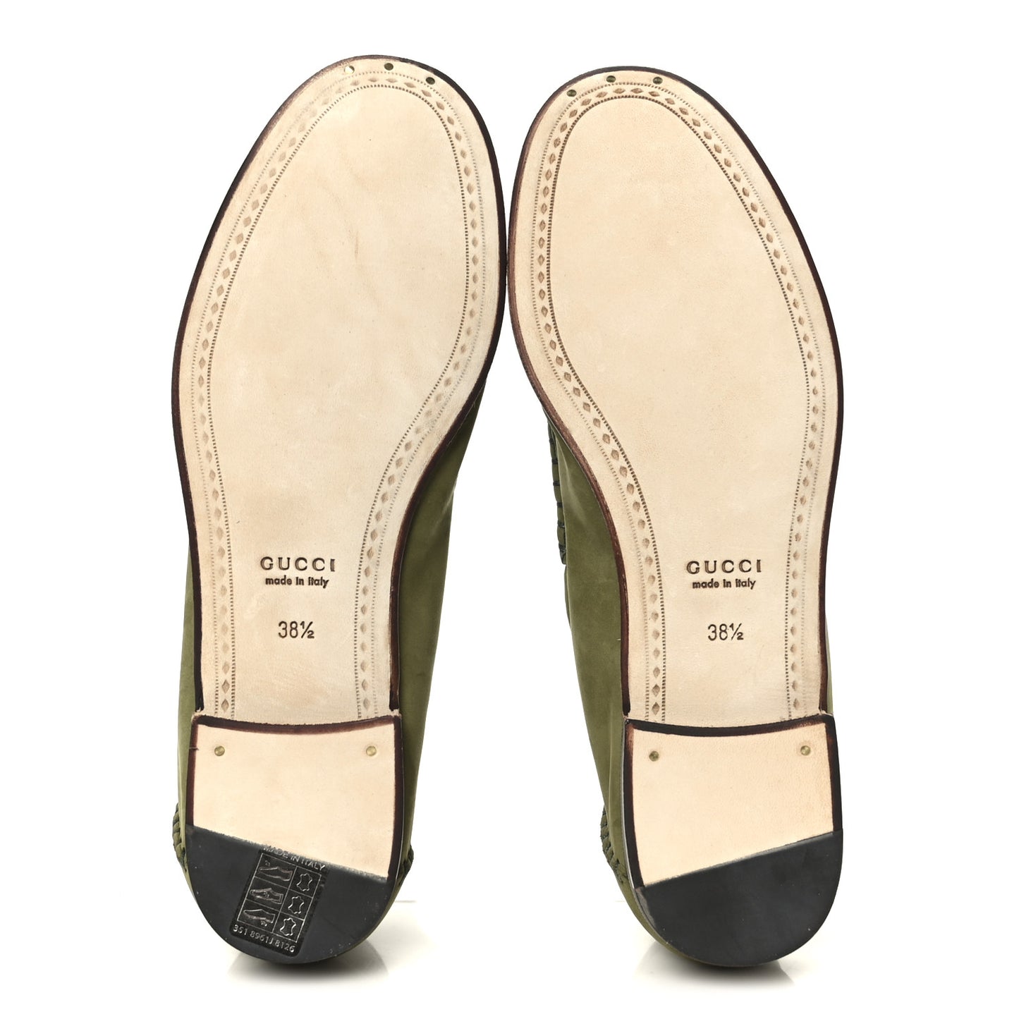 Nubuck Womens Horsebit Loafers 38.5 Herbs Light Green