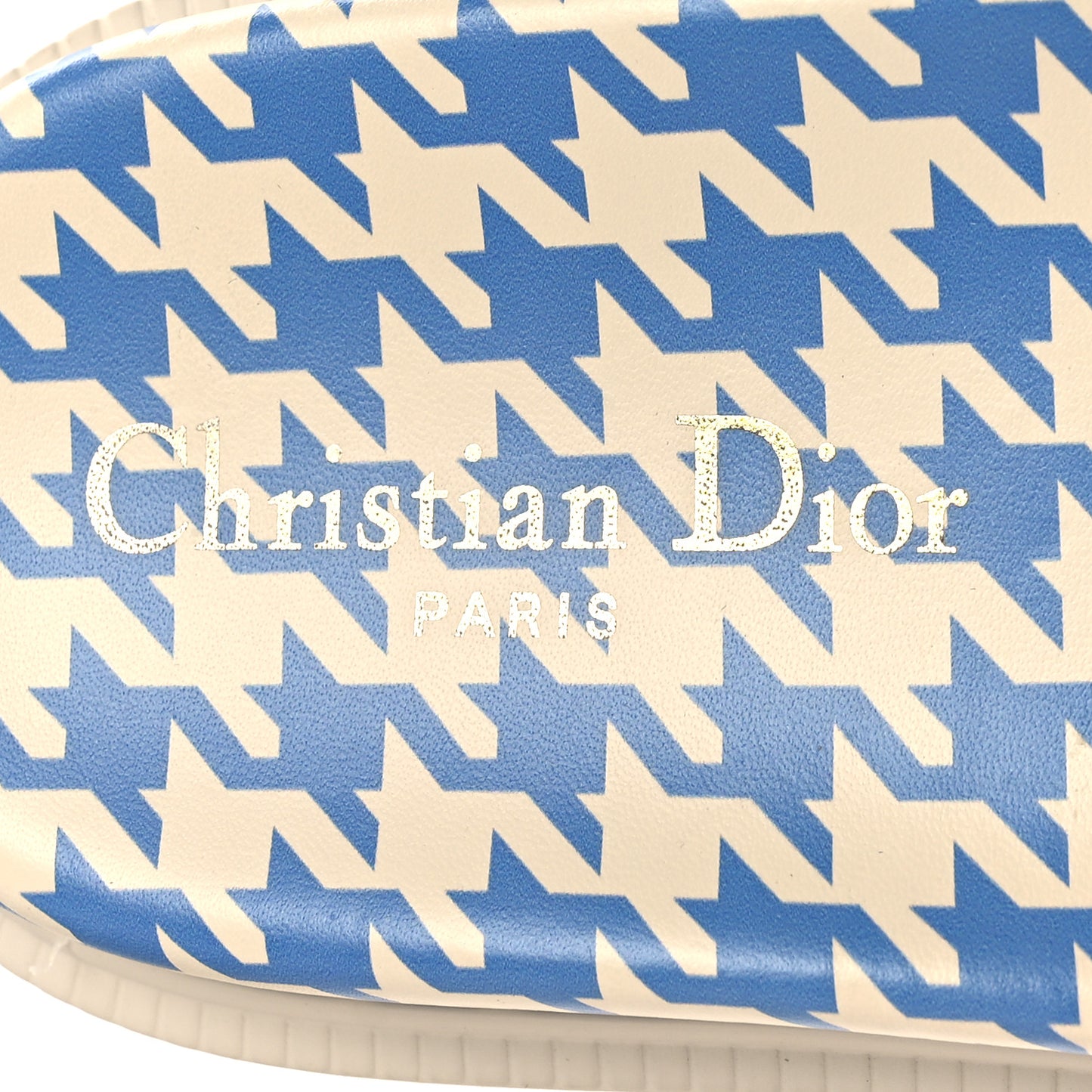 Micro PDP Cotton Houndstooth Embroidered Dway 10mm Slide Sandals 35.5 Cornflower
