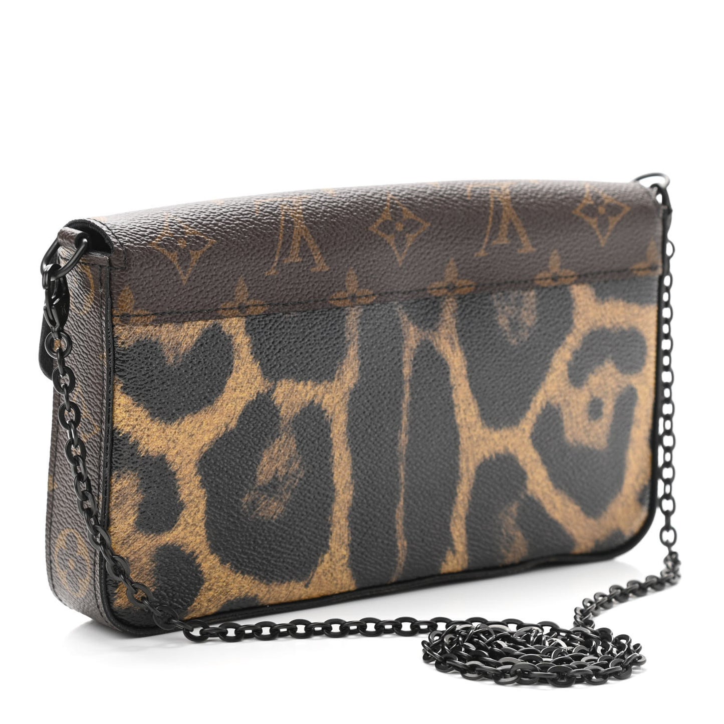 Monogram Animal Print Pochette Felicie Chain Wallet
