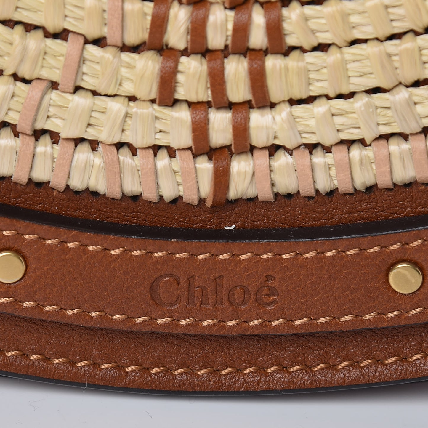 Calfskin Suede Raffia Medium Pixie Bag Caramel