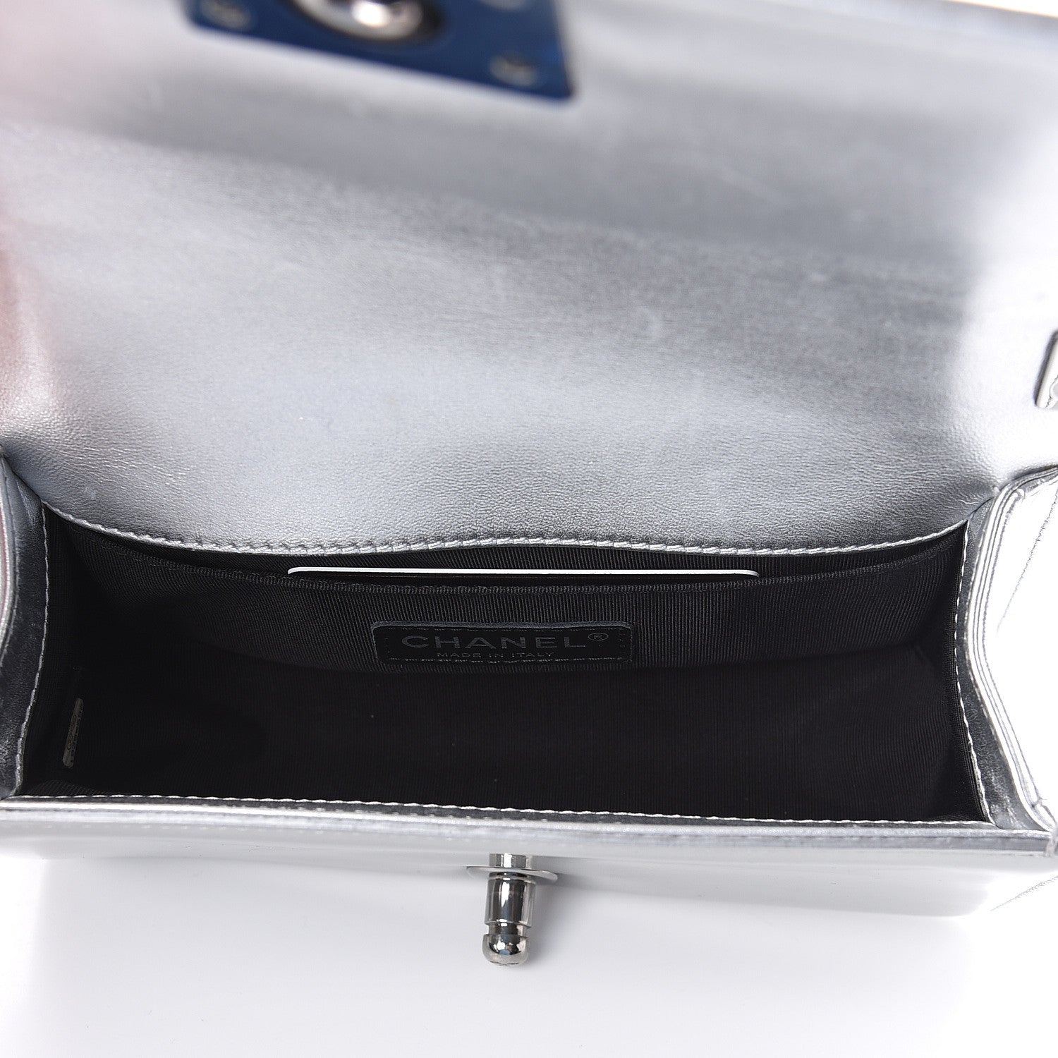 Chanel Metallic Patent Calfskin Quilted Small Boy Flap Silver 5 of 12