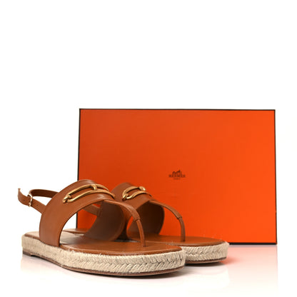 Hermes Goatskin Eloise Espadrille Sandals 38 Beige Doré 9 of 9