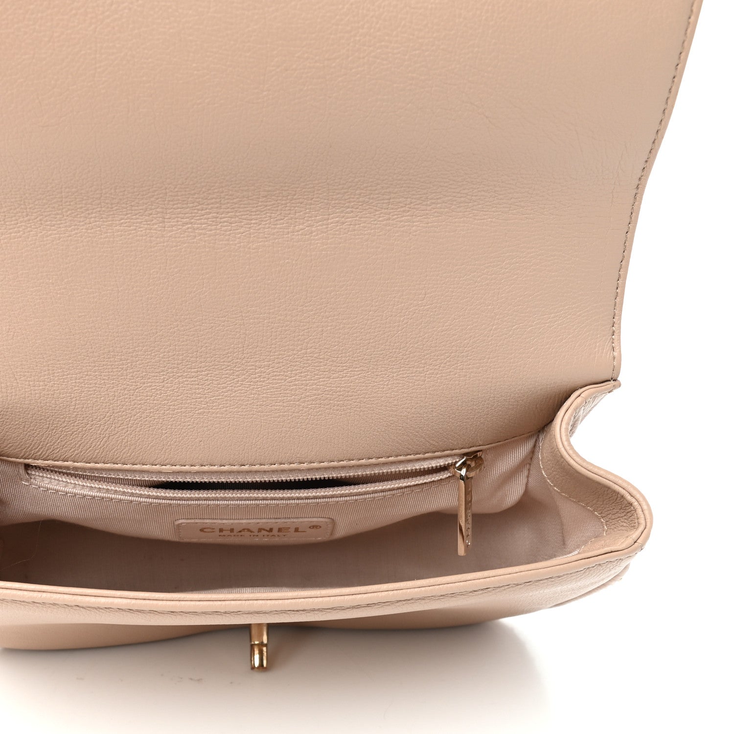 Chanel Caviar Quilted Small Studded Flap Beige 5 of 9