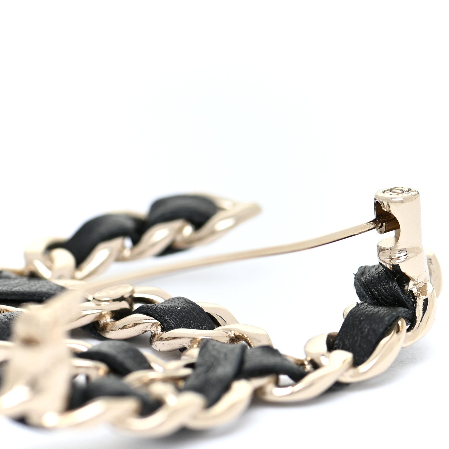Chanel Lambskin Chain CC Brooch Black Gold 5 of 7