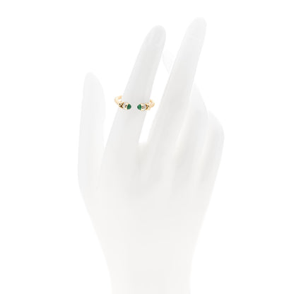David Yurman 18K Yellow Gold Diamond Emerald Petite Helena Wrap Ring 52 6 2 of 4