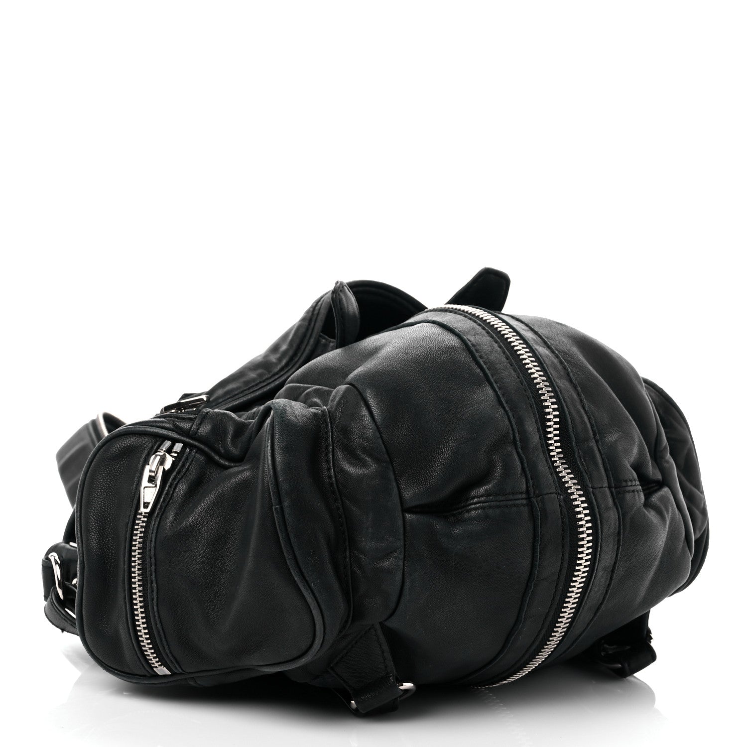 Alexander Wang Lambskin Marti Backpack Bag Washed Black Rhodium Hardware 4 of 19