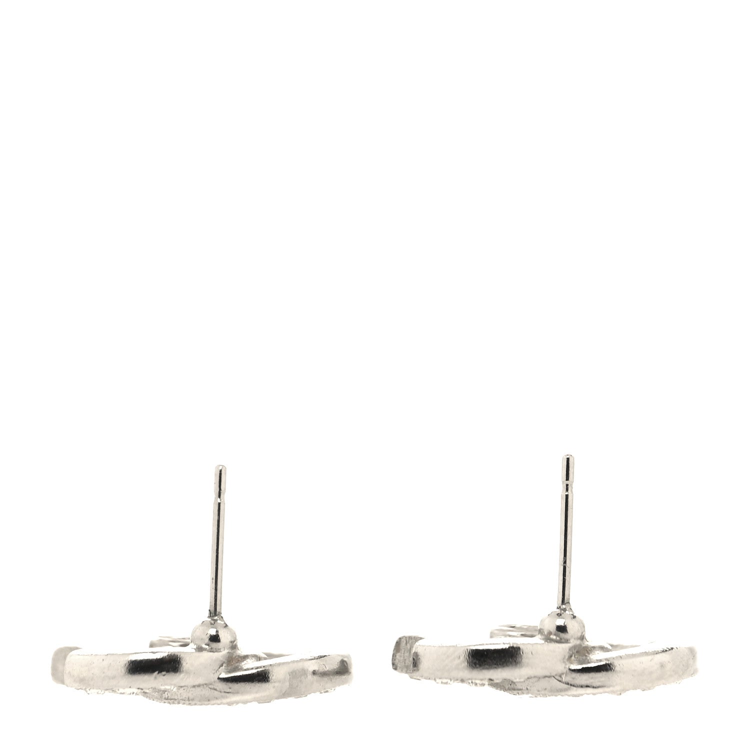 Chanel Crystal CC Earrings Silver 3 of 4