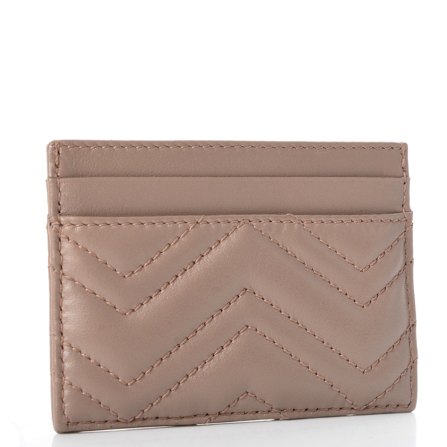 Gucci Calfskin Matelasse GG Marmont Card Holder Porcelain Rose 3 of 7