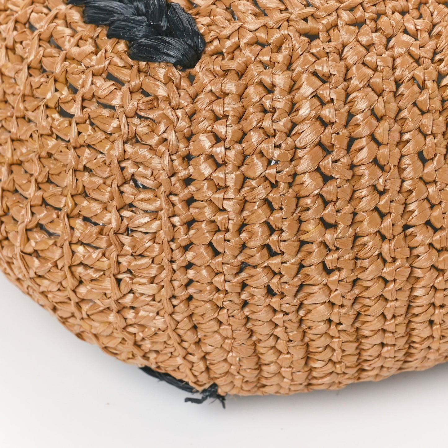 Raffia Effect Large GG Marmont Shoulder Tote Bag Natural Black