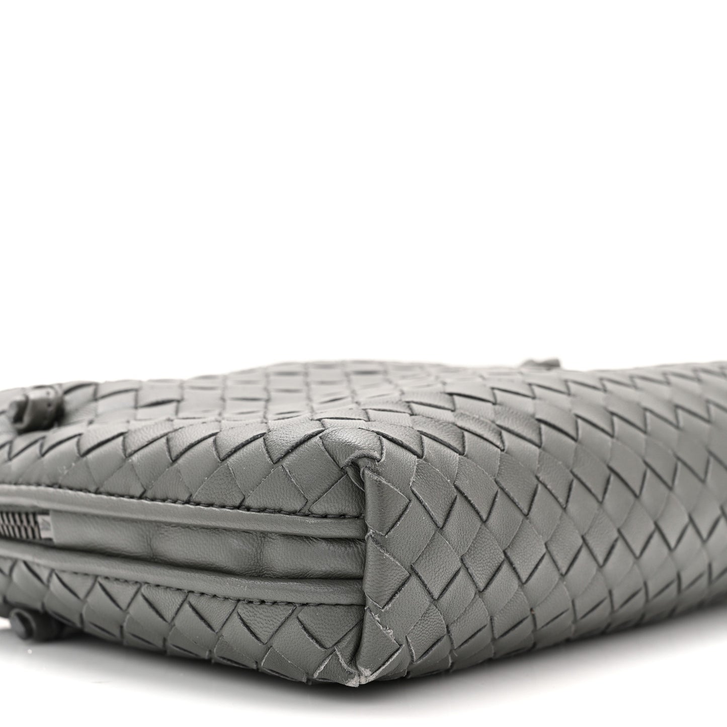 Nappa Intrecciato Nodini Crossbody Messenger New Light Grey